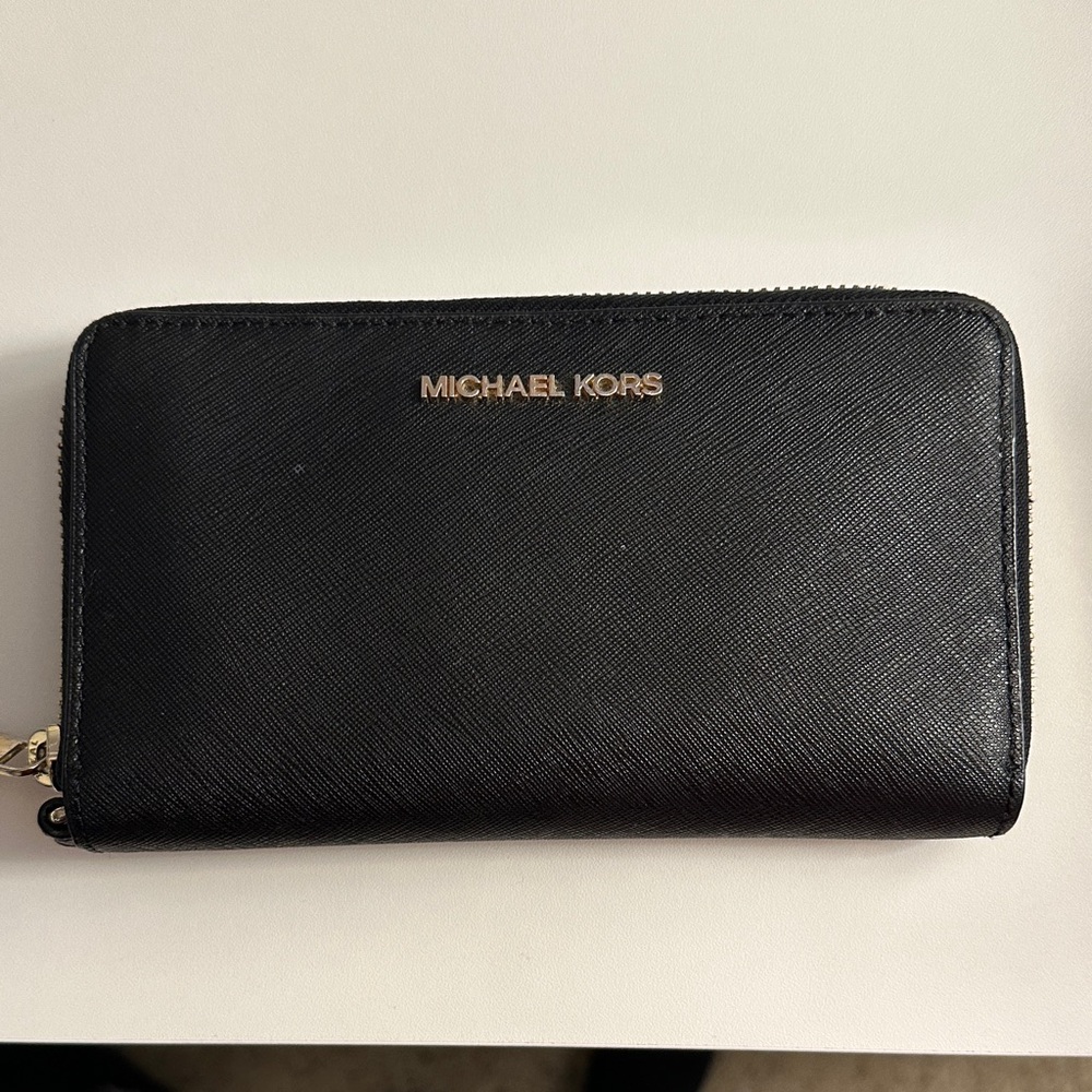 Michael Kors Black Zip-Around Wallet